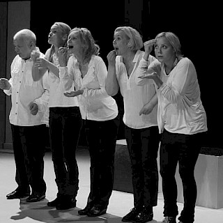 2014. Kuvassa vasemmalta Jami Hyttinen, Niina Sillanpää, Kirsti Kuosmanen, Sari Siikander, Pihla Penttinen